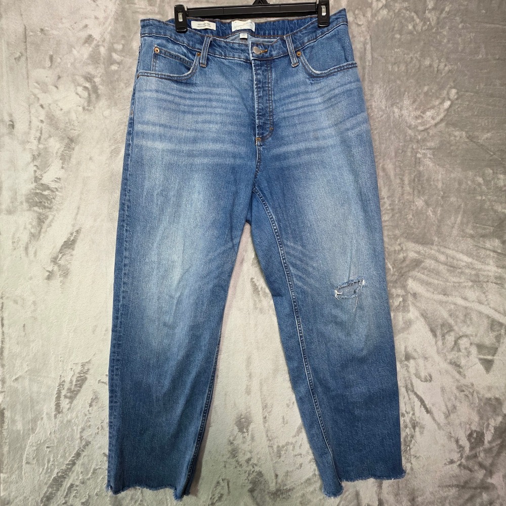Universal Thread Highest Straight Ankle Jeans Medium Wash Distressed 17P Womens